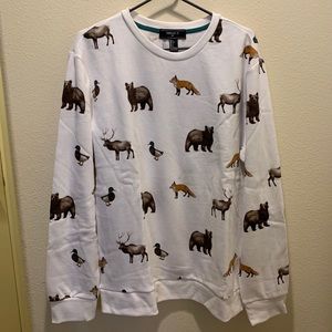 Forever 21 White Animal Print Sweatshirt